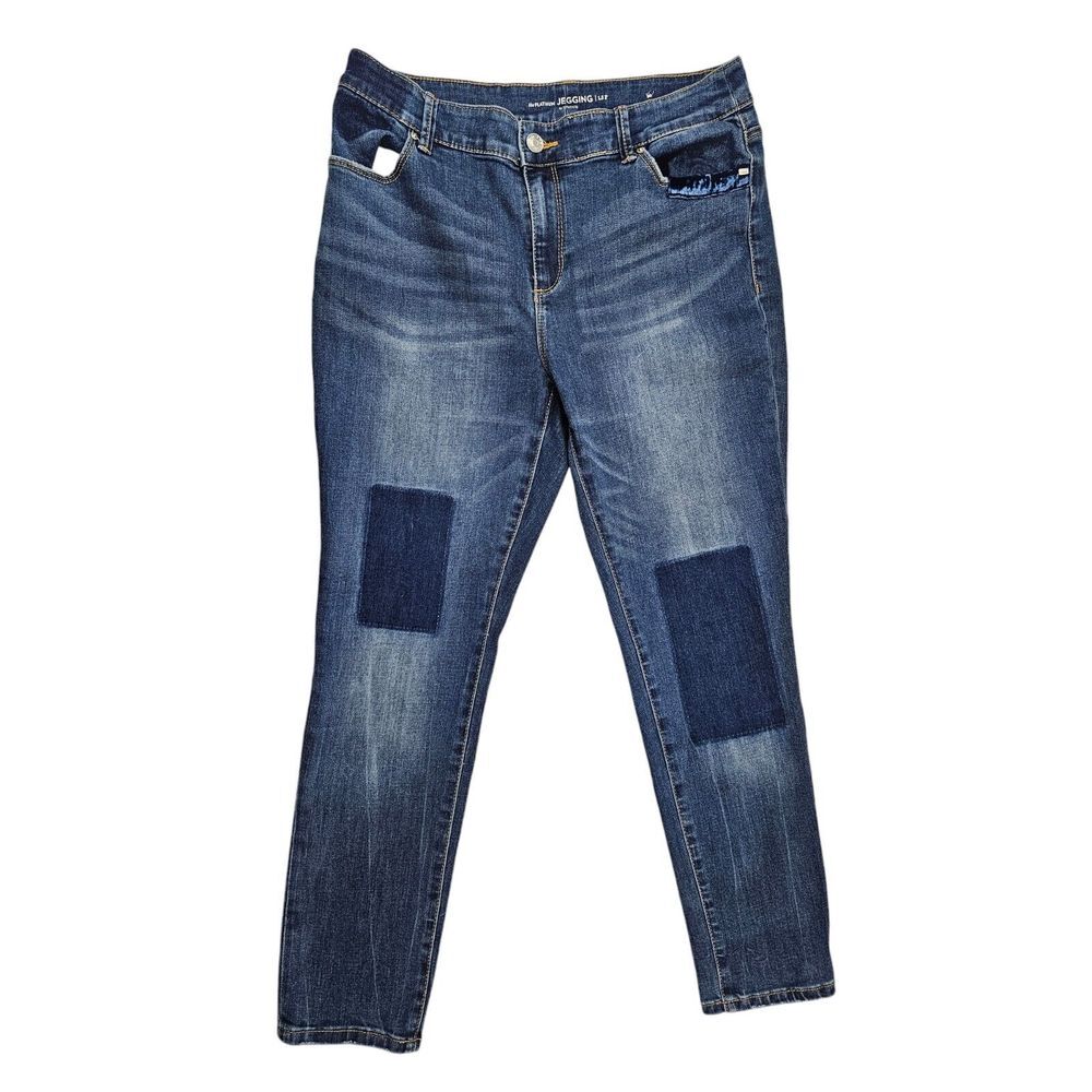 Chicos Womens 10 Petite (1.5p) Blue The Platinum Jegging Pants